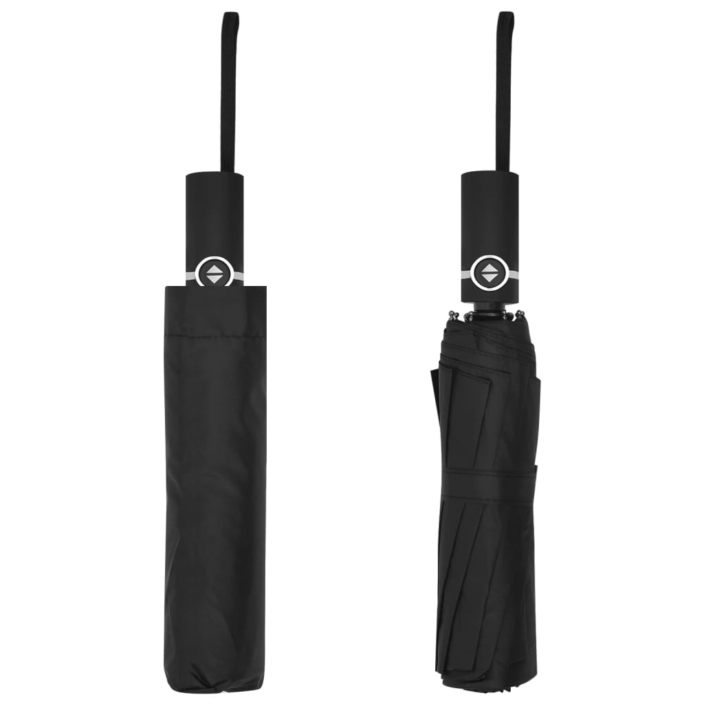 vidaXL Umbrelă pliabilă automată, negru, 104 cm vidaXL Umbrelă pliabilă automată, negru, 104 cm