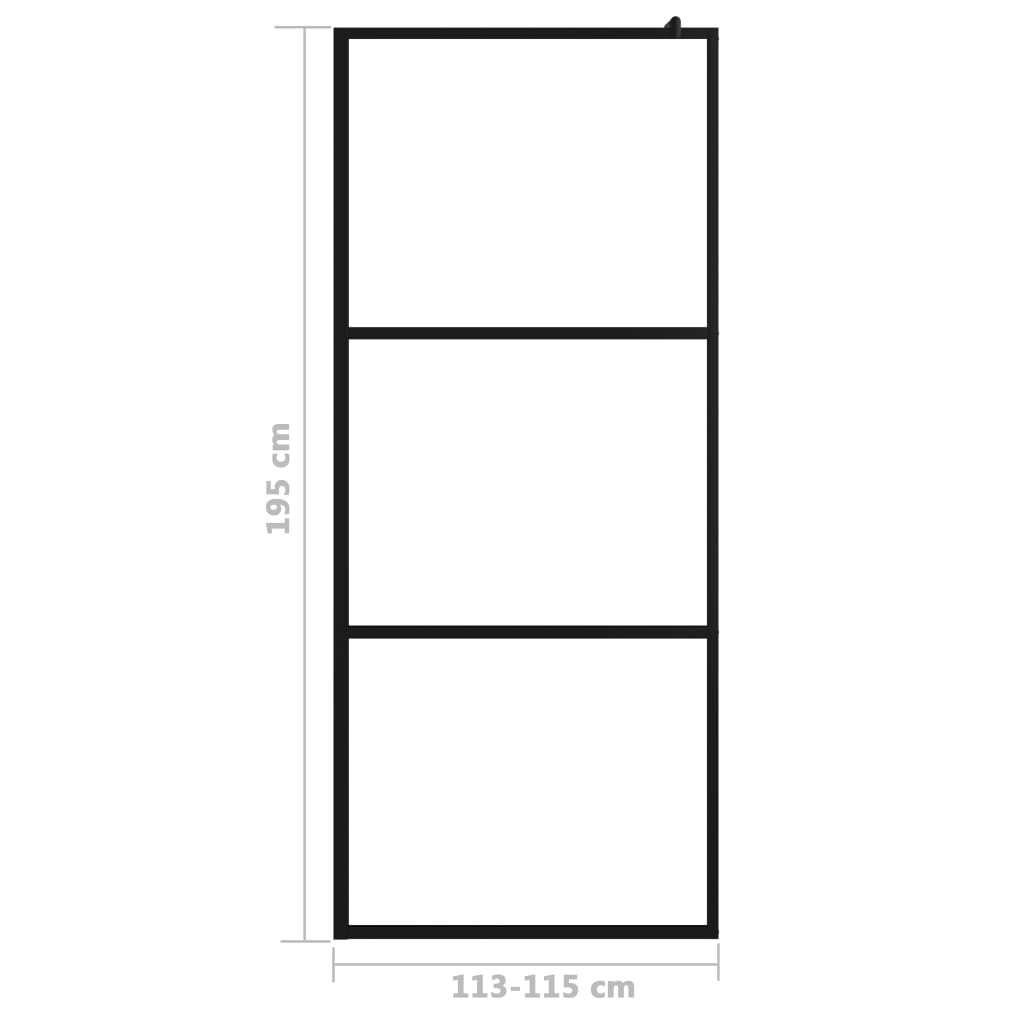 vidaXL Paravan de duș walk-in negru 115x195 cm sticlă ESG transparentă vidaXL Paravan de duș walk-in negru 115x195 cm sticlă ESG transparentă