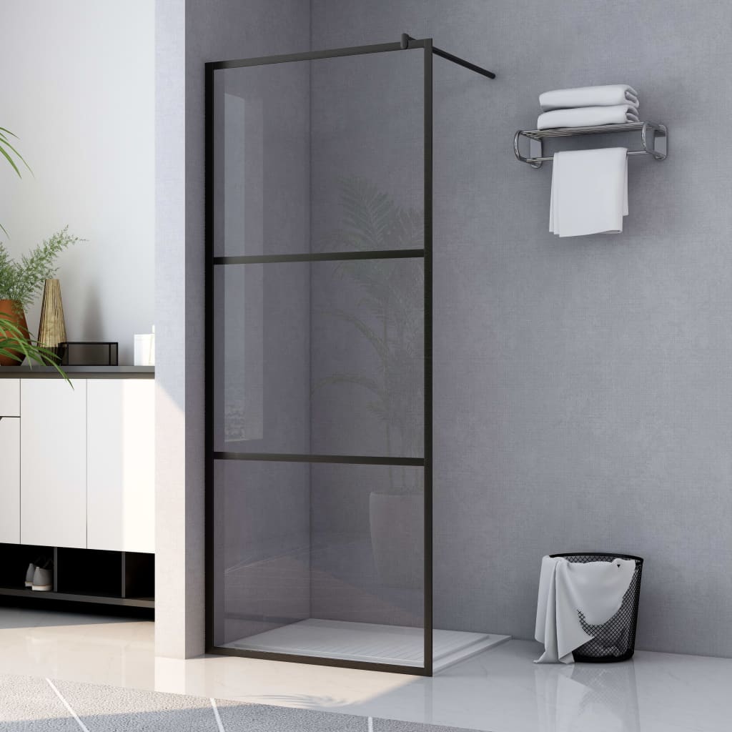 vidaXL Paravan de duș walk-in negru 115x195 cm sticlă ESG transparentă vidaXL Paravan de duș walk-in negru 115x195 cm sticlă ESG transparentă
