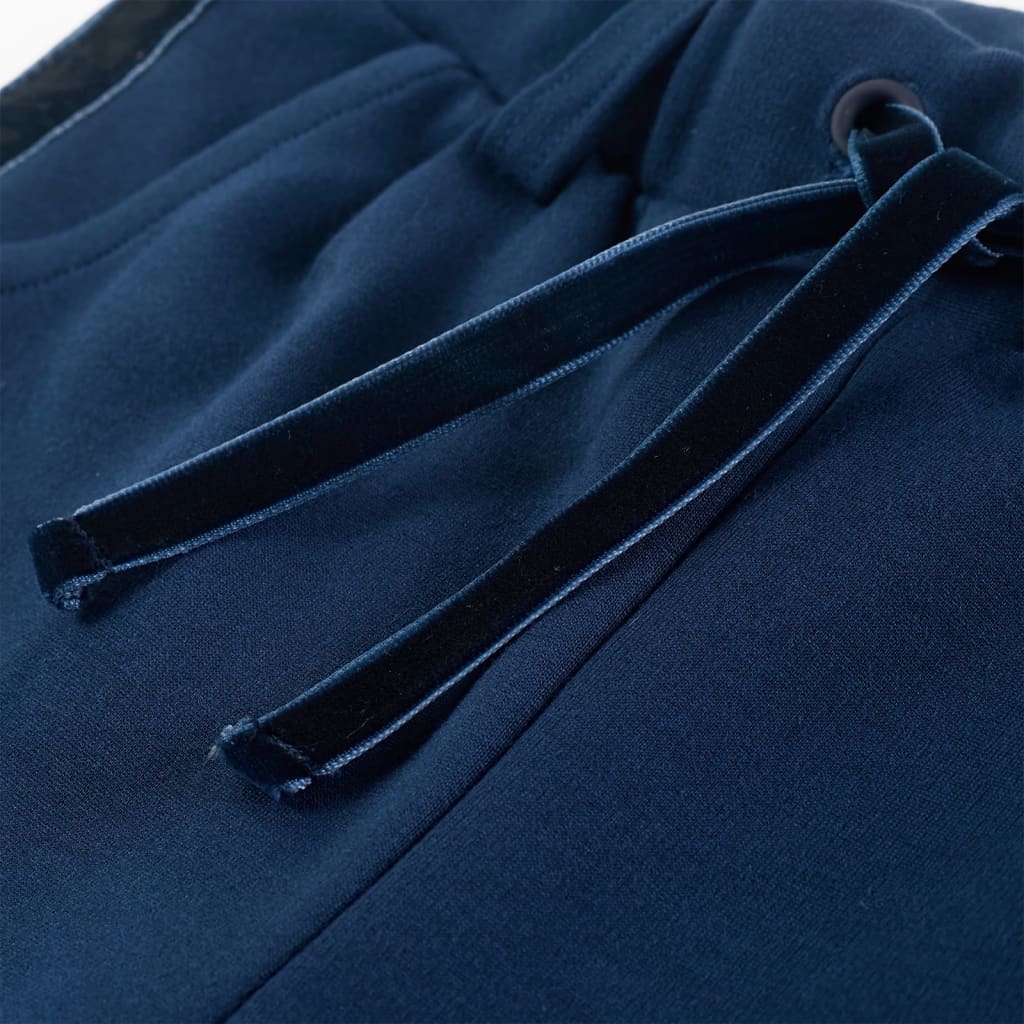 Pantaloni pentru copii cu ornamente negre, bleumarin, 116