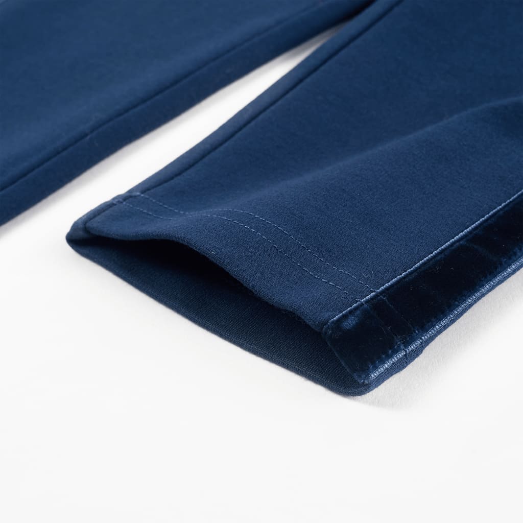 Pantaloni pentru copii cu ornamente negre, bleumarin, 116