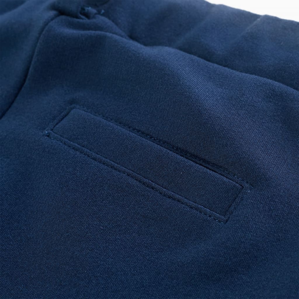 Pantaloni pentru copii cu ornamente negre, bleumarin, 128