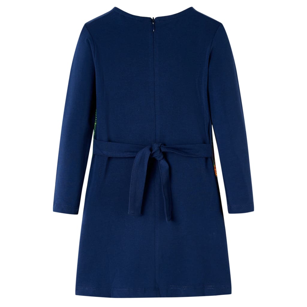 Rochie cu mâneci lungi pentru copii, bleumarin, 92