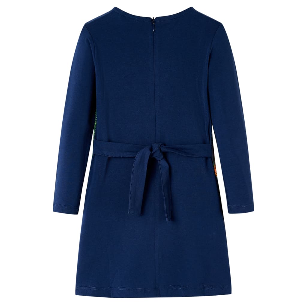 Rochie pentru copii cu mâneci lungi, bleumarin, 128
