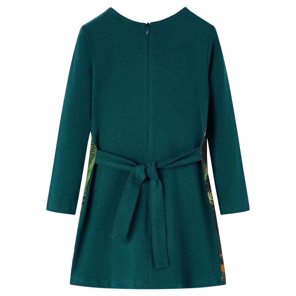 Rochie pentru copii cu mâneci lungi, verde închis, 92 Rochie pentru copii cu mâneci lungi, verde închis, 92
