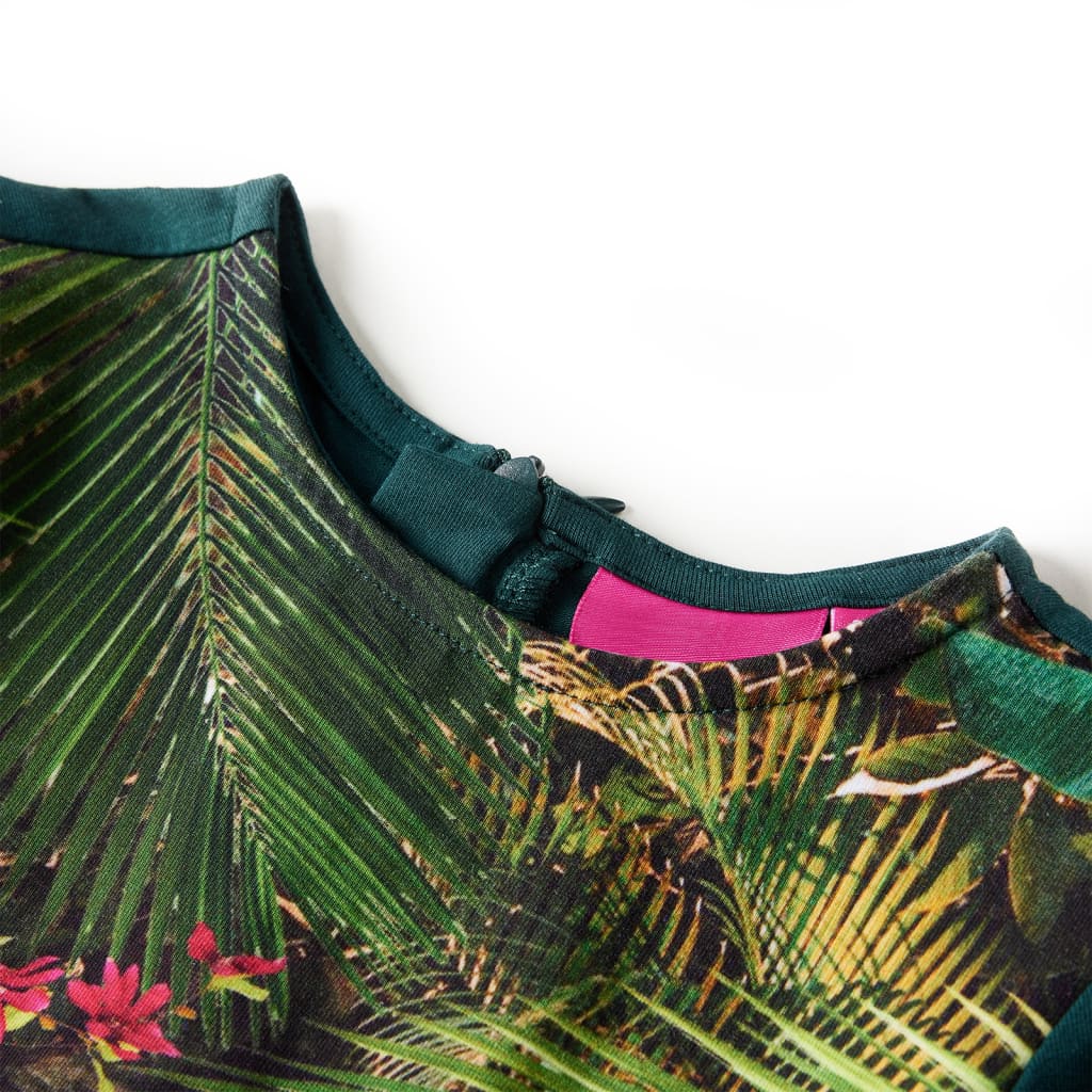 Rochie pentru copii cu mâneci lungi, verde închis, 92 Rochie pentru copii cu mâneci lungi, verde închis, 92