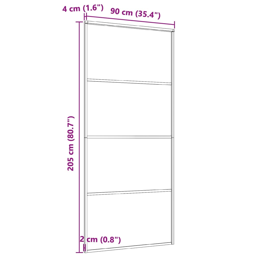 vidaXL Ușă glisantă, negru, 90x205 cm, aluminiu și sticlă ESG