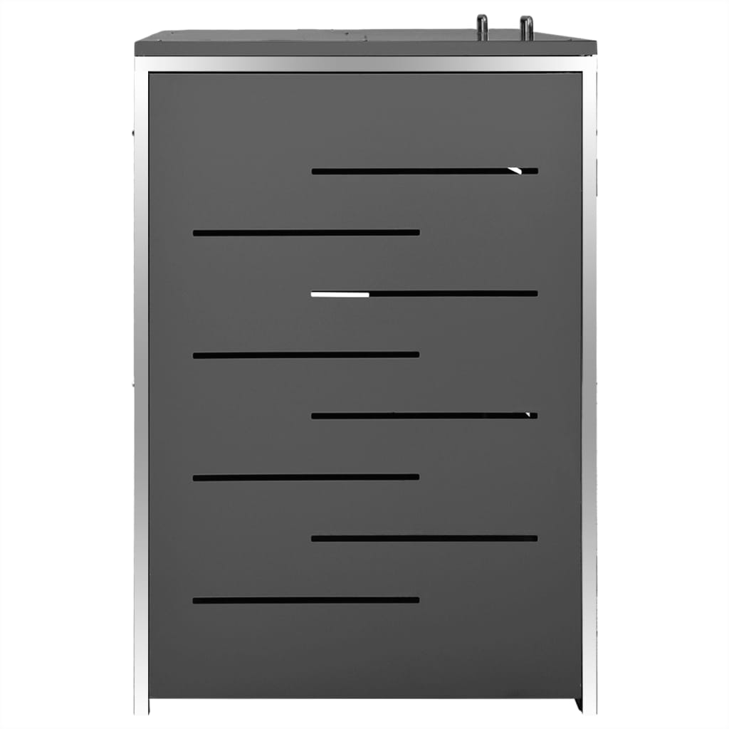 vidaXL Magazie pentru două pubele, 138x77,5x112,5 cm, oțel inoxidabil vidaXL Magazie pentru două pubele, 138x77,5x112,5 cm, oțel inoxidabil