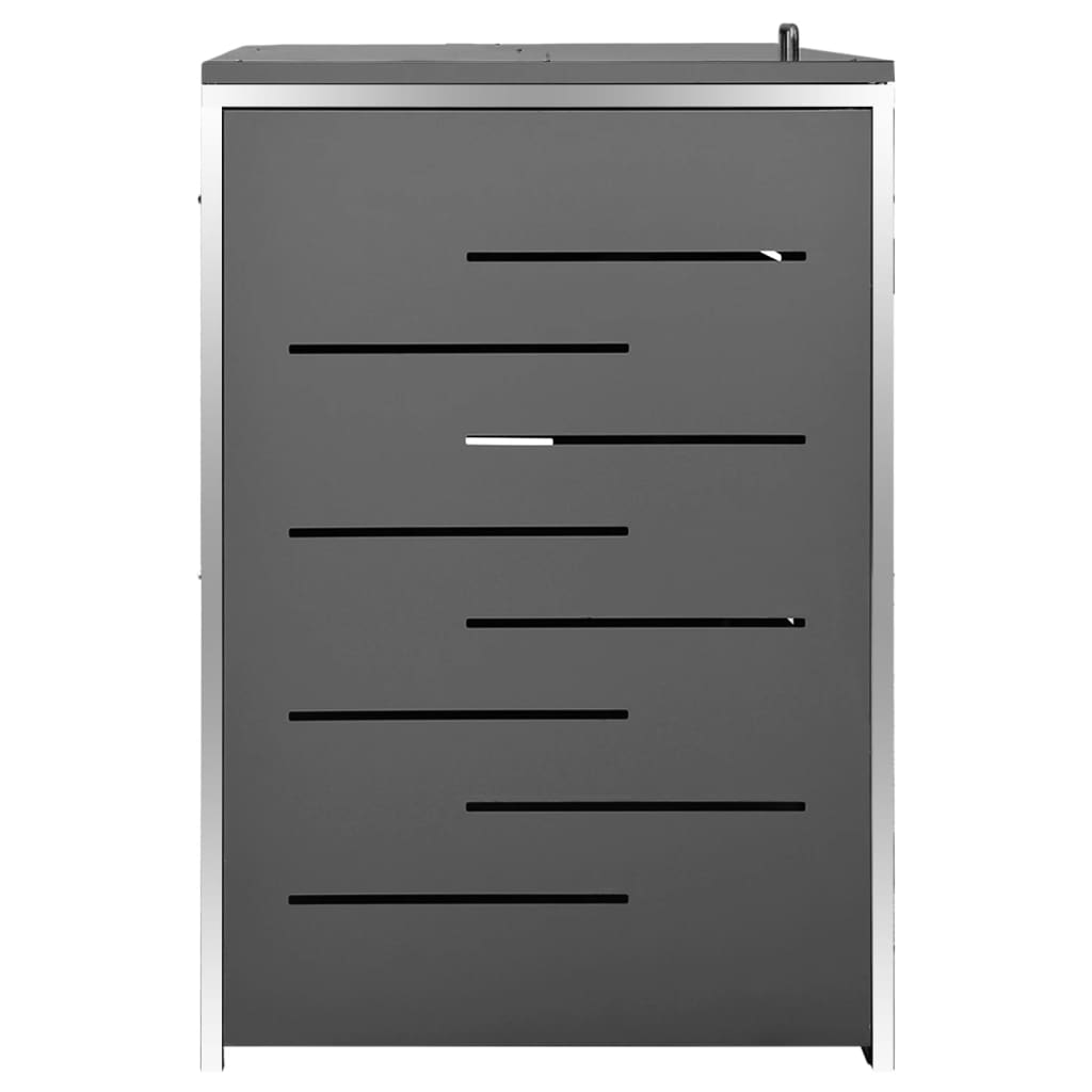 vidaXL Magazie pentru patru pubele 276,5x77,5x112,5 cm oțel inoxidabil vidaXL Magazie pentru patru pubele 276,5x77,5x112,5 cm oțel inoxidabil