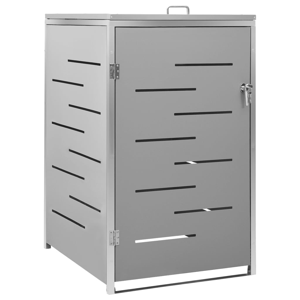 vidaXL Magazie pentru pubelă unică, 69x77,5x112,5 cm, oțel inoxidabil vidaXL Magazie pentru pubelă unică, 69x77,5x112,5 cm, oțel inoxidabil
