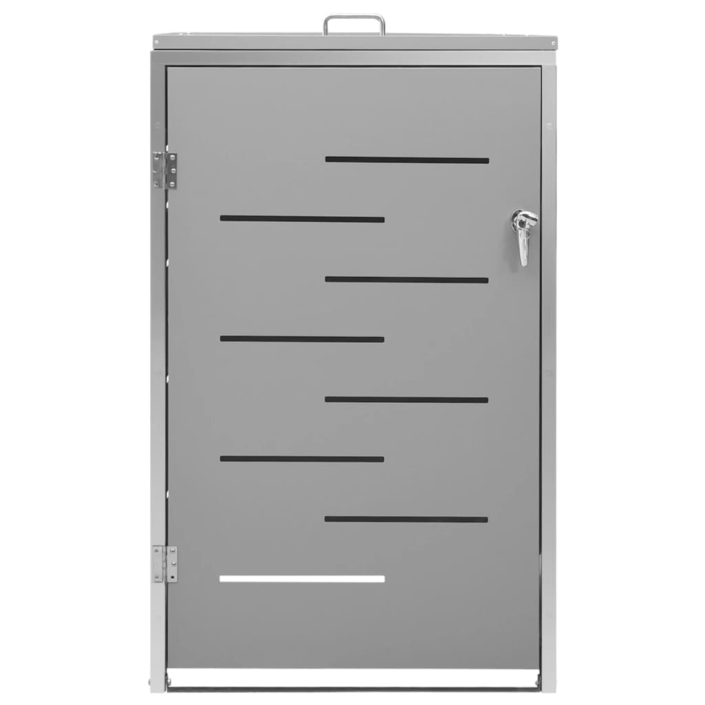 vidaXL Magazie pentru pubelă unică, 69x77,5x112,5 cm, oțel inoxidabil vidaXL Magazie pentru pubelă unică, 69x77,5x112,5 cm, oțel inoxidabil