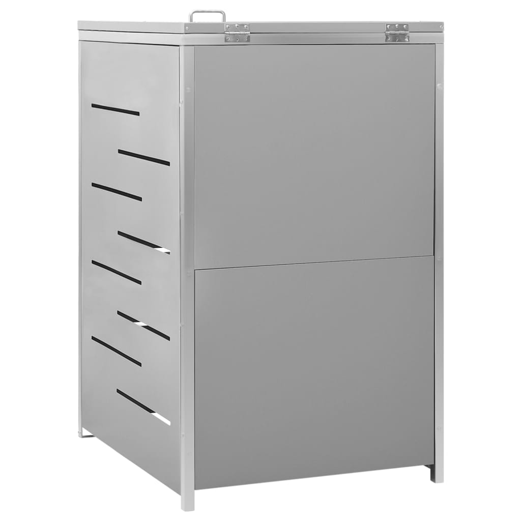 vidaXL Magazie pentru pubelă unică, 69x77,5x112,5 cm, oțel inoxidabil vidaXL Magazie pentru pubelă unică, 69x77,5x112,5 cm, oțel inoxidabil