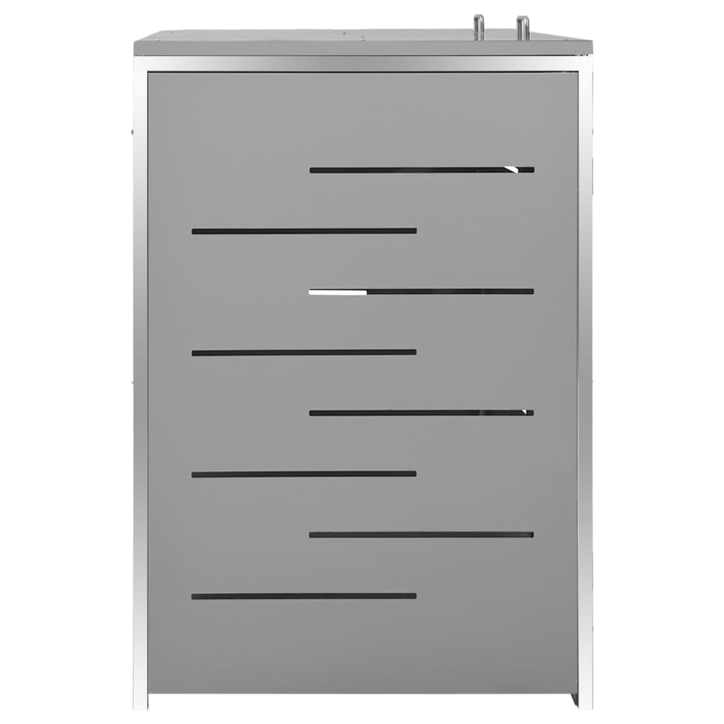 vidaXL Magazie pentru două pubele, 138x77,5x112,5 cm, oțel inoxidabil vidaXL Magazie pentru două pubele, 138x77,5x112,5 cm, oțel inoxidabil