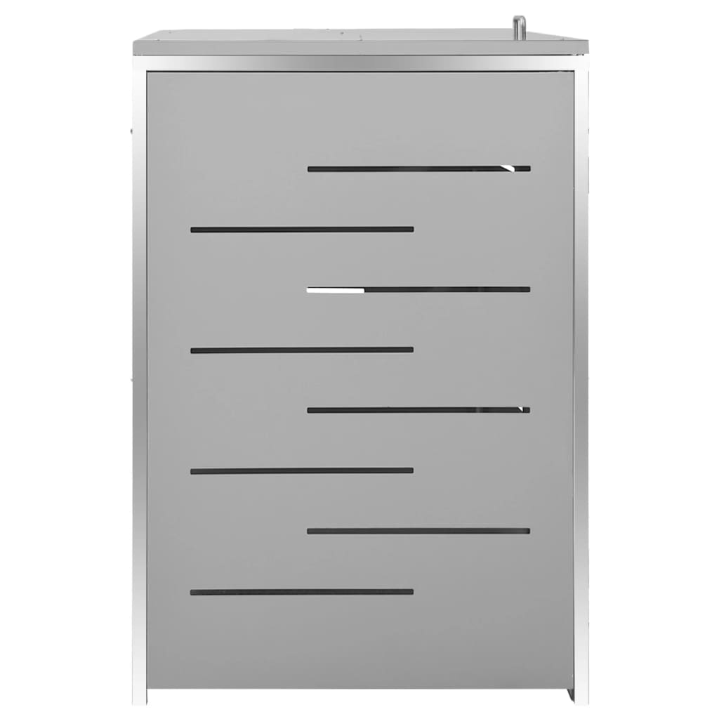 vidaXL Magazie pentru trei pubele, 207x77,5x112,5 cm, oțel inoxidabil vidaXL Magazie pentru trei pubele, 207x77,5x112,5 cm, oțel inoxidabil