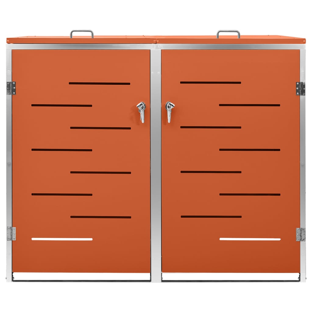 vidaXL Magazie pentru două pubele, 138x77,5x112,5 cm, oțel inoxidabil vidaXL Magazie pentru două pubele, 138x77,5x112,5 cm, oțel inoxidabil