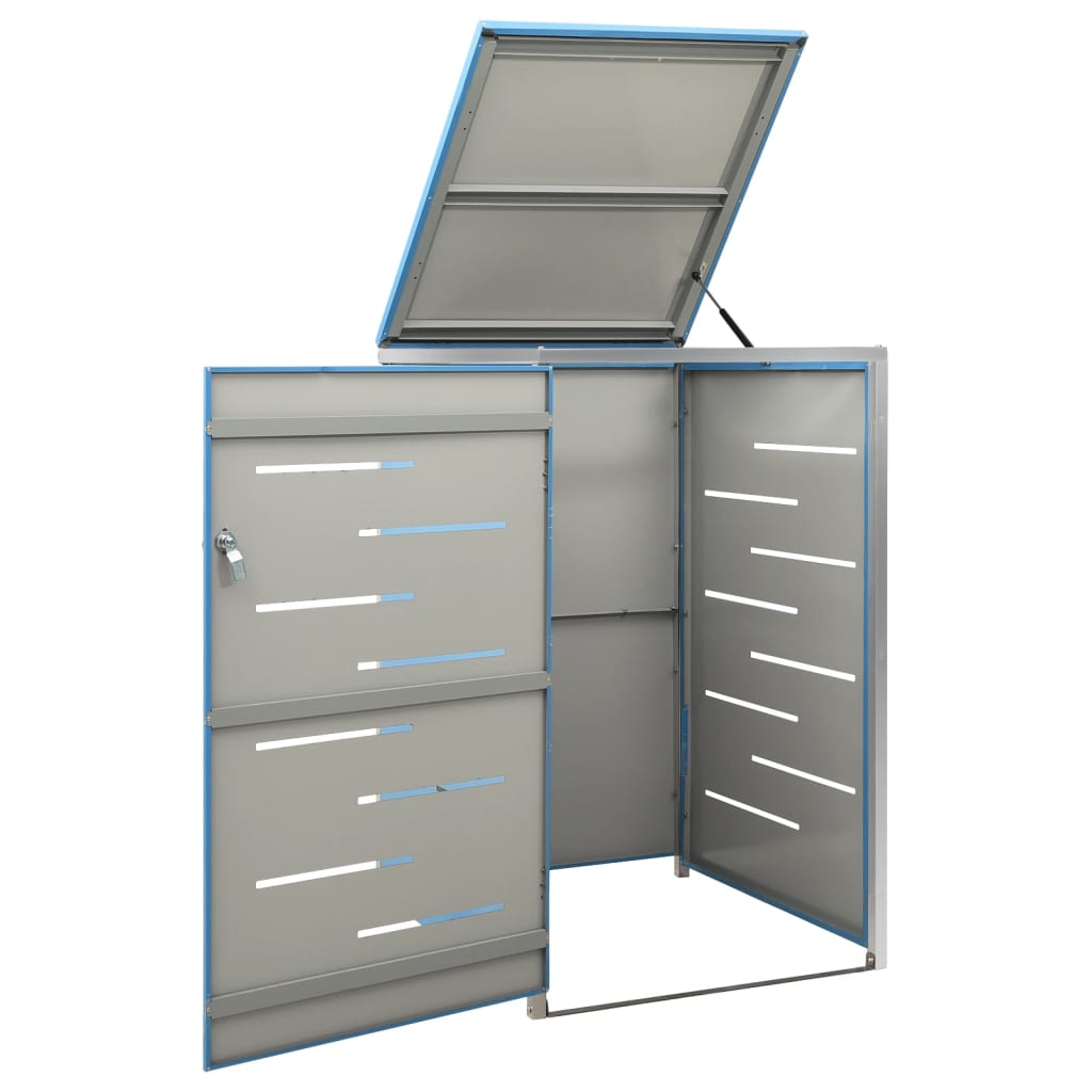 vidaXL Magazie pentru pubelă unică, 69x77,5x112,5 cm, oțel inoxidabil vidaXL Magazie pentru pubelă unică, 69x77,5x112,5 cm, oțel inoxidabil