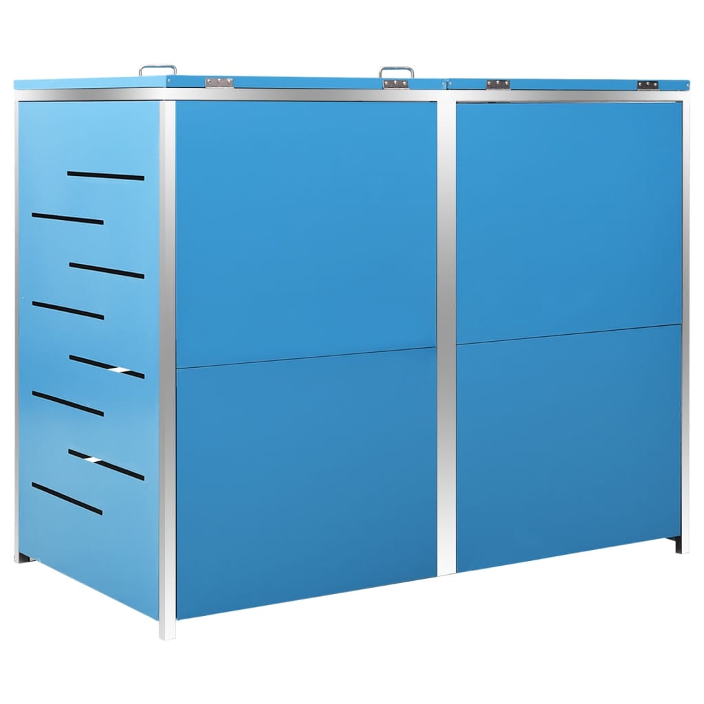 vidaXL Magazie pentru două pubele, 138x77,5x112,5 cm, oțel inoxidabil vidaXL Magazie pentru două pubele, 138x77,5x112,5 cm, oțel inoxidabil