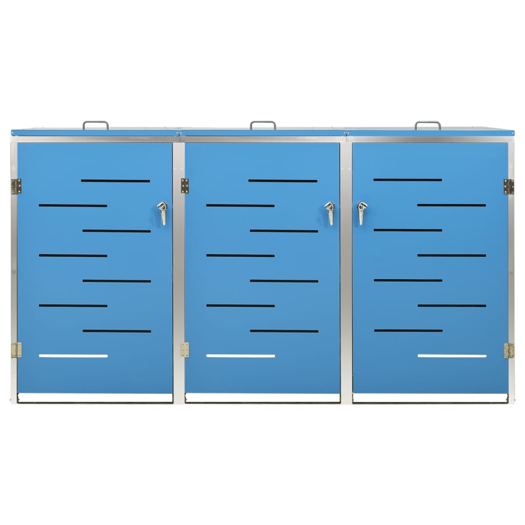 vidaXL Magazie pentru trei pubele, 207x77,5x112,5 cm, oțel inoxidabil vidaXL Magazie pentru trei pubele, 207x77,5x112,5 cm, oțel inoxidabil