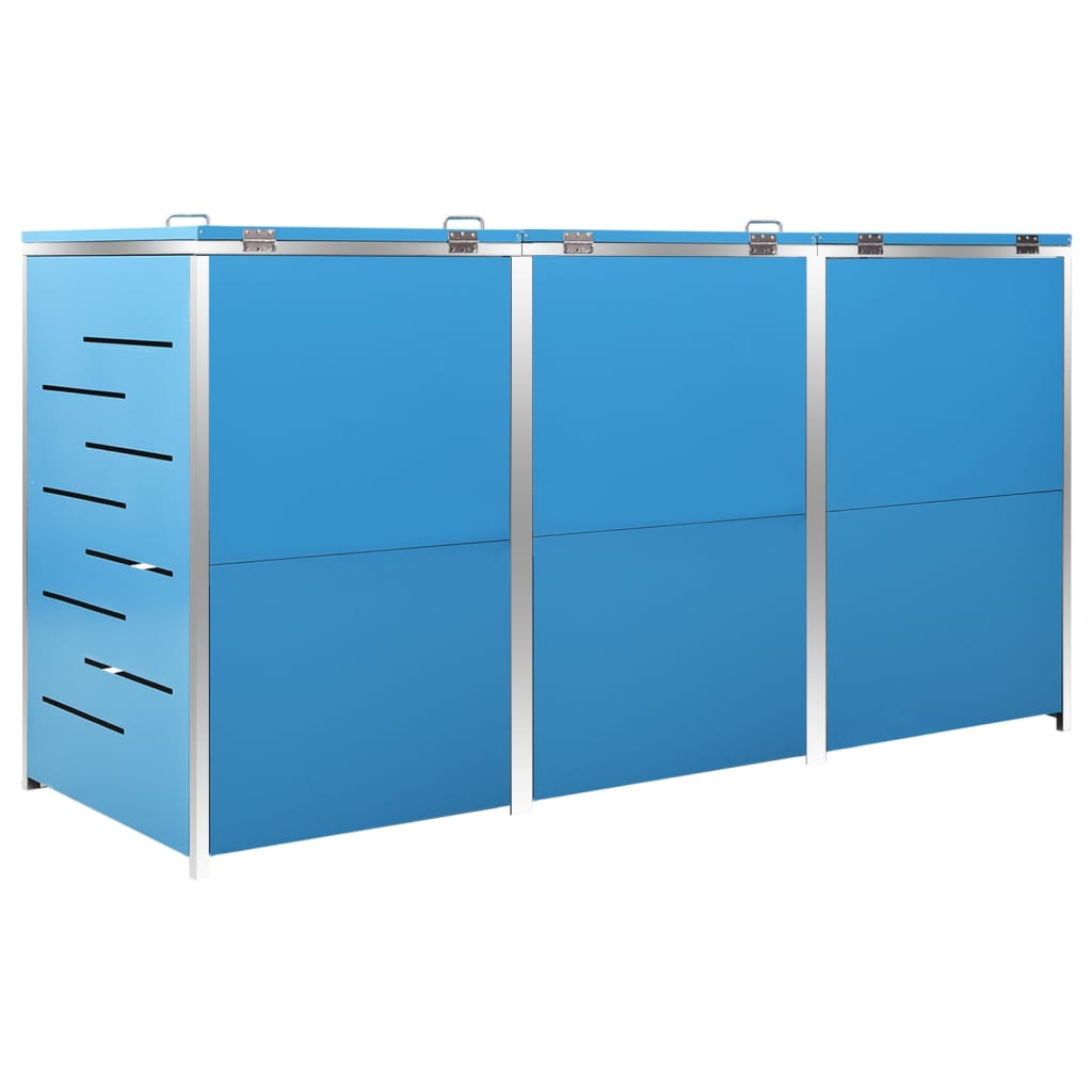 vidaXL Magazie pentru trei pubele, 207x77,5x112,5 cm, oțel inoxidabil vidaXL Magazie pentru trei pubele, 207x77,5x112,5 cm, oțel inoxidabil