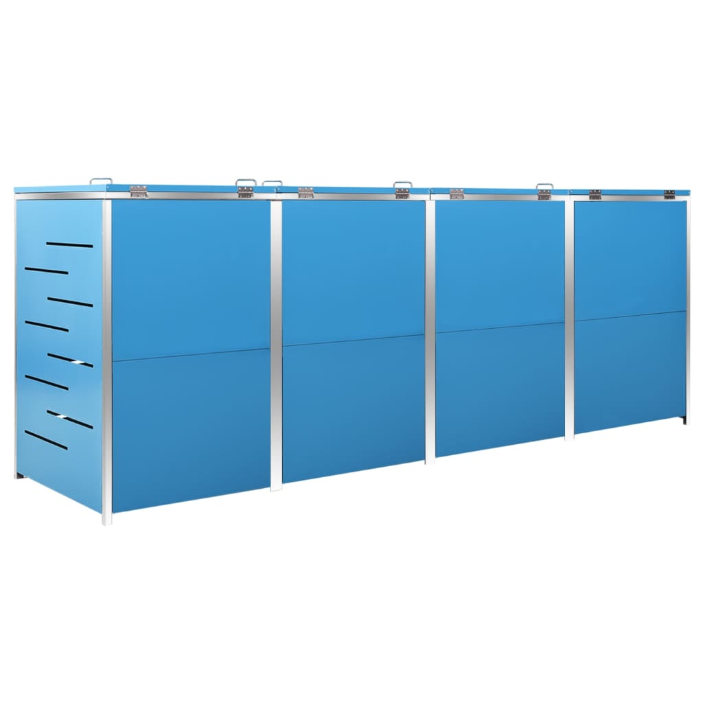 vidaXL Magazie pentru patru pubele 276,5x77,5x112,5 cm oțel inoxidabil vidaXL Magazie pentru patru pubele 276,5x77,5x112,5 cm oțel inoxidabil