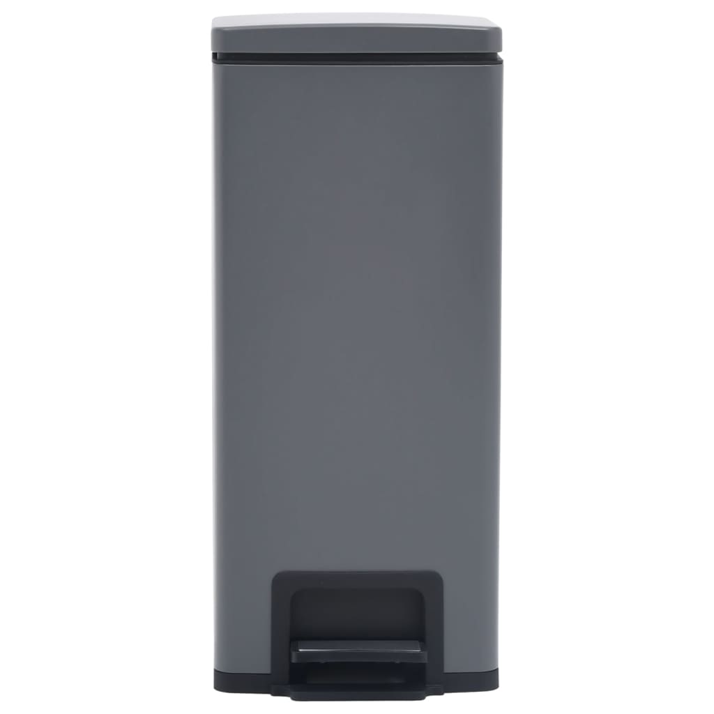vidaXL Coș de gunoi cu pedală anti-amprentă, gri, 30L, oțel inoxidabil vidaXL Coș de gunoi cu pedală anti-amprentă, gri, 30L, oțel inoxidabil