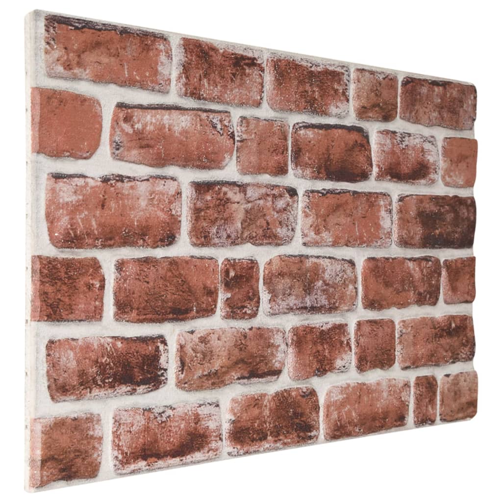 vidaXL Panouri de perete 3D, model cărămidă, maro închis, 10 buc., EPS