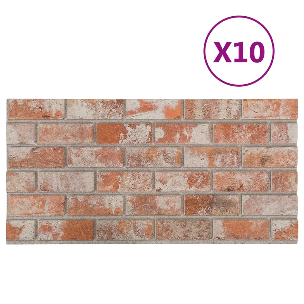 vidaXL Panouri de perete 3D, model cărămidă, roșu, 10 buc., EPS vidaXL Panouri de perete 3D, model cărămidă, roșu, 10 buc., EPS