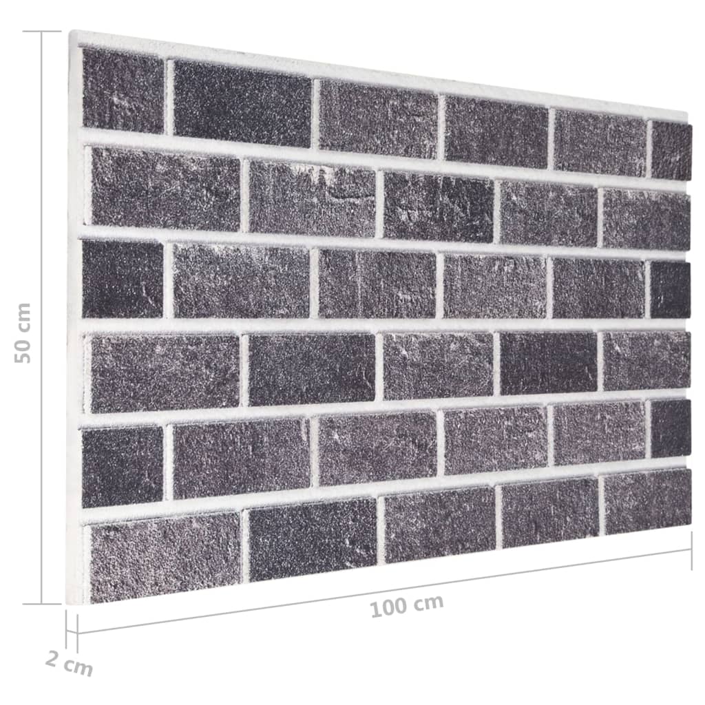 vidaXL Panouri de perete 3D, model cărămidă, negru & gri, 10 buc., EPS vidaXL Panouri de perete 3D, model cărămidă, negru & gri, 10 buc., EPS