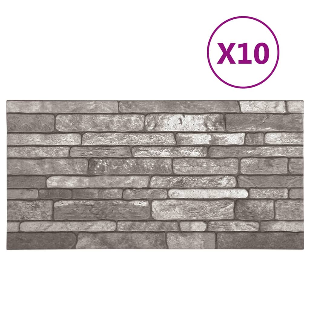 vidaXL Panouri de perete 3D, model cărămidă, gri închis, 10 buc., EPS vidaXL Panouri de perete 3D, model cărămidă, gri închis, 10 buc., EPS