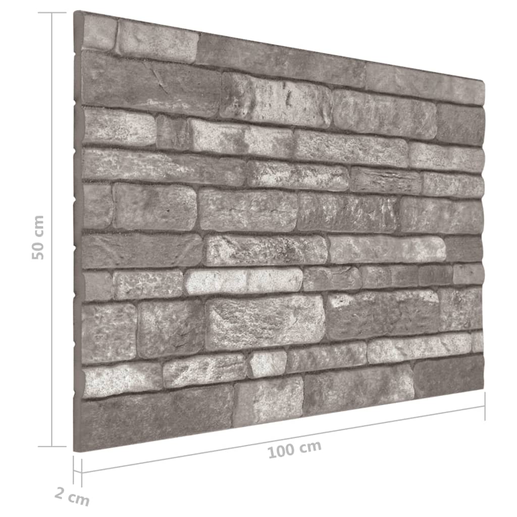 vidaXL Panouri de perete 3D, model cărămidă, gri închis, 10 buc., EPS vidaXL Panouri de perete 3D, model cărămidă, gri închis, 10 buc., EPS