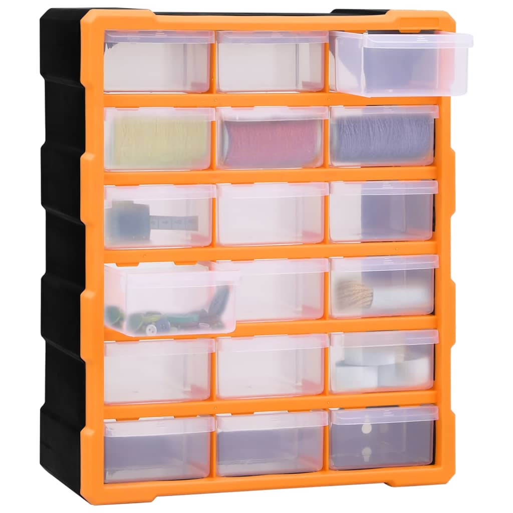 vidaXL Organizator cu 18 sertare medii, 38x16x47 cm
