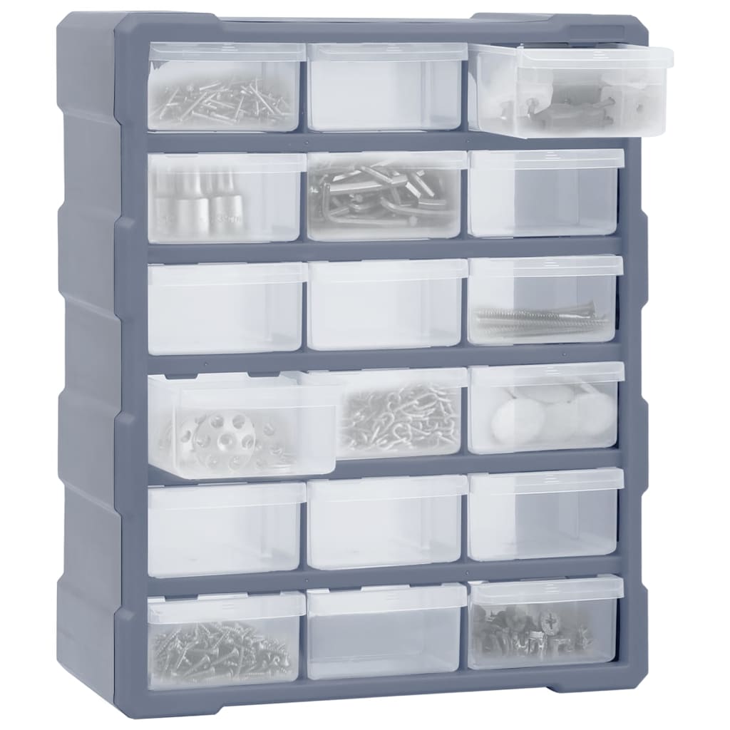 vidaXL Organizator cu 18 sertare medii, 38x16x47 cm vidaXL Organizator cu 18 sertare medii, 38x16x47 cm