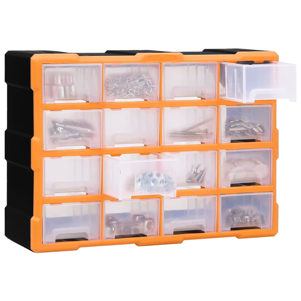 vidaXL Organizator cu 16 sertare medii, 52x16x37 cm vidaXL Organizator cu 16 sertare medii, 52x16x37 cm
