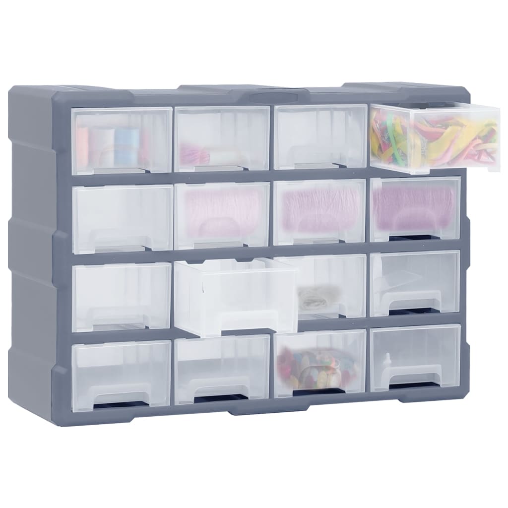 vidaXL Organizator cu 16 sertare medii, 52x16x37 cm vidaXL Organizator cu 16 sertare medii, 52x16x37 cm