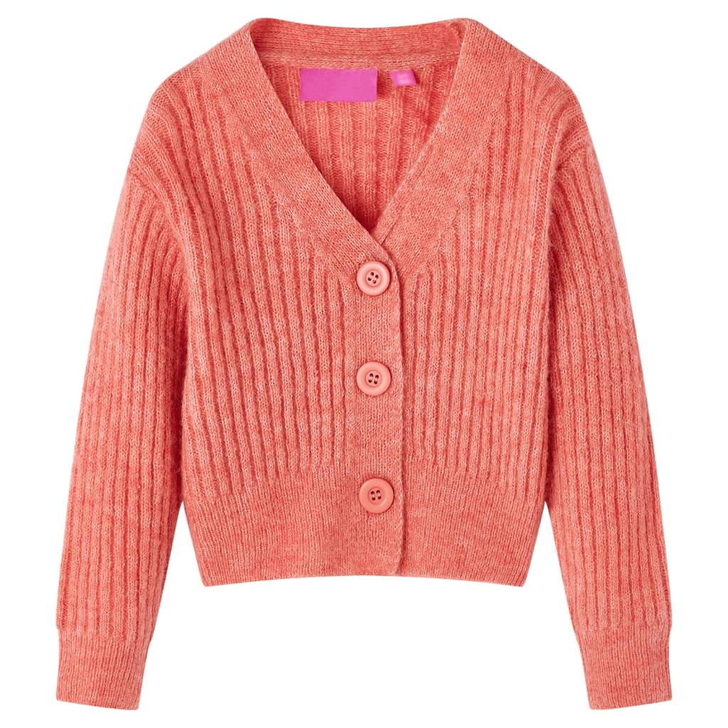 Cardigan tricotat pentru copii, roz mediu, 140