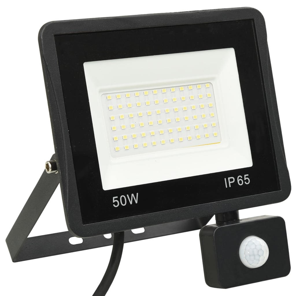 vidaXL Proiector LED cu senzor, 50 W, alb cald vidaXL Proiector LED cu senzor, 50 W, alb cald