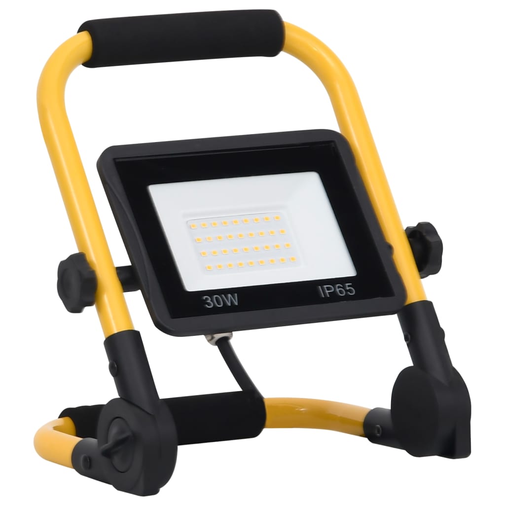 vidaXL Proiector cu LED și mâner, 30 W, alb cald vidaXL Proiector cu LED și mâner, 30 W, alb cald