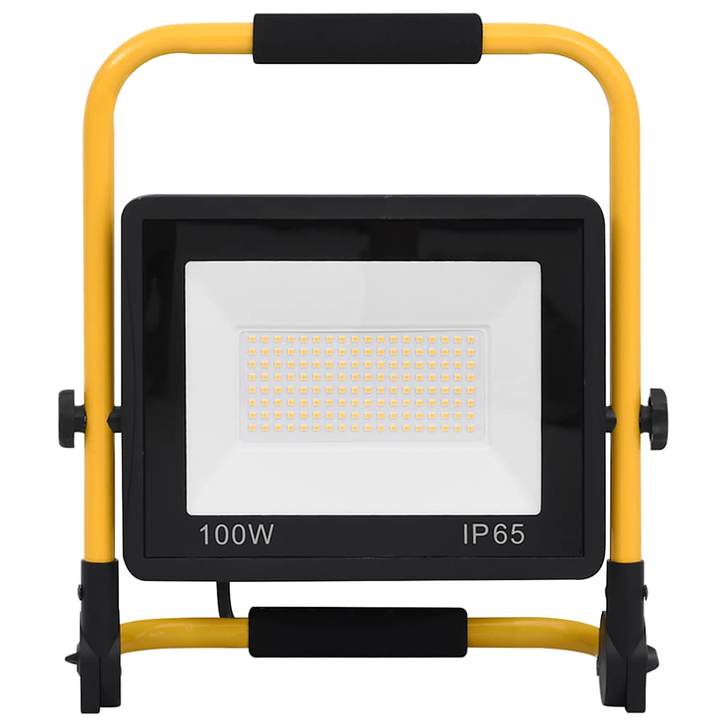 vidaXL Proiector cu LED și mâner, alb cald, 100 W vidaXL Proiector cu LED și mâner, alb cald, 100 W