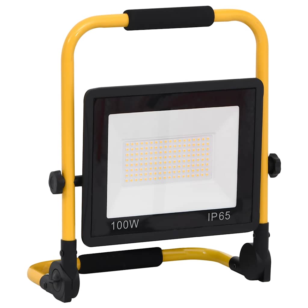 vidaXL Proiector cu LED și mâner, alb cald, 100 W vidaXL Proiector cu LED și mâner, alb cald, 100 W