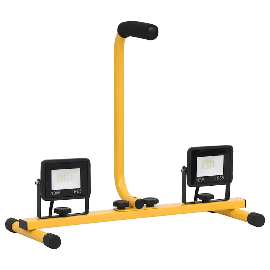 vidaXL Proiector cu LED și mâner, 2x10 W, alb cald vidaXL Proiector cu LED și mâner, 2x10 W, alb cald