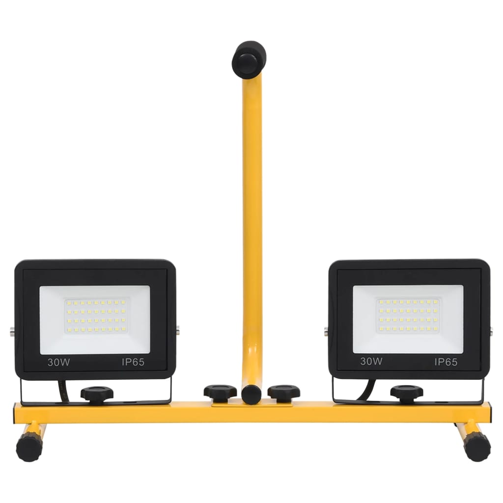 vidaXL Proiector LED cu mâner, 2x30 W, alb cald