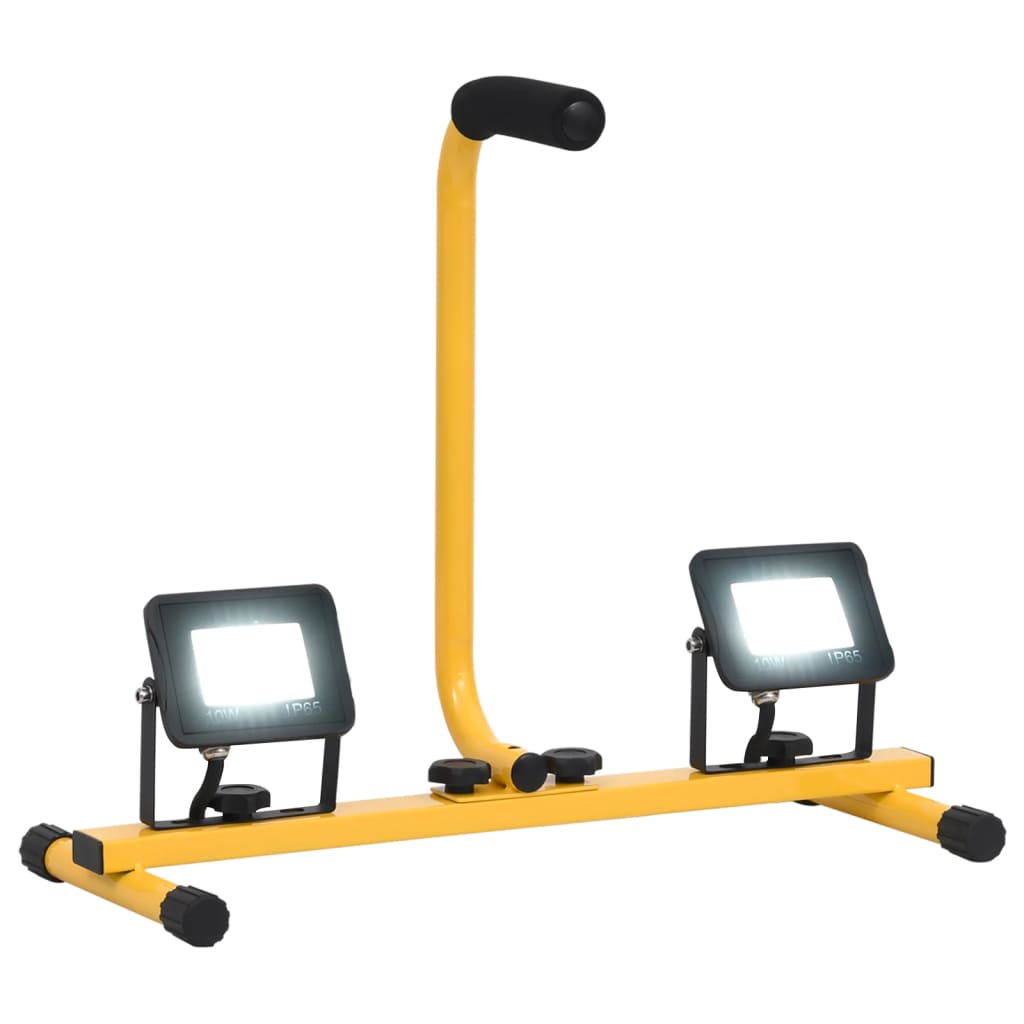 vidaXL Proiector cu LED și mâner, 2x10 W, alb rece vidaXL Proiector cu LED și mâner, 2x10 W, alb rece