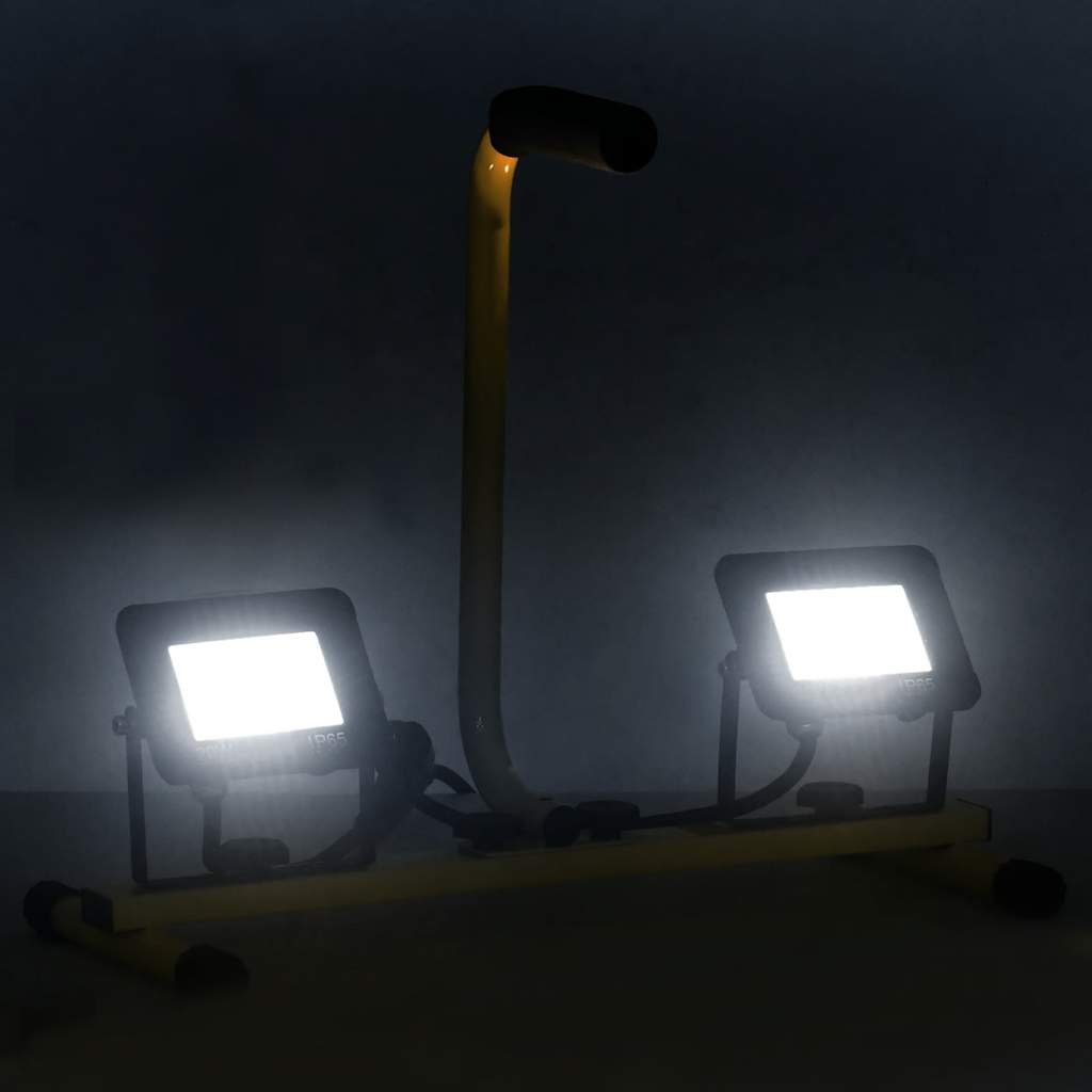 vidaXL Proiector cu LED și mâner, 2x20 W, alb rece vidaXL Proiector cu LED și mâner, 2x20 W, alb rece