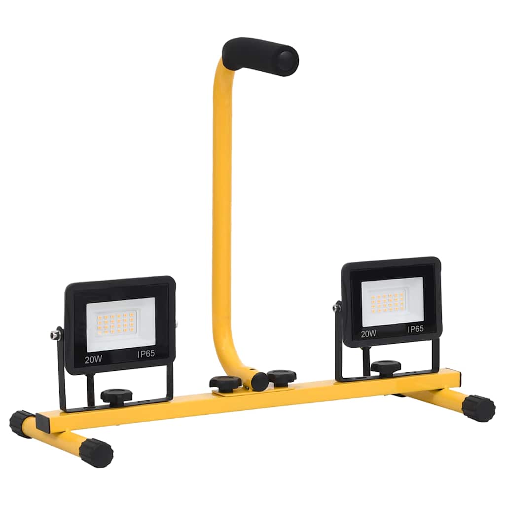 vidaXL Proiector cu LED și mâner, 2x20 W, alb rece vidaXL Proiector cu LED și mâner, 2x20 W, alb rece
