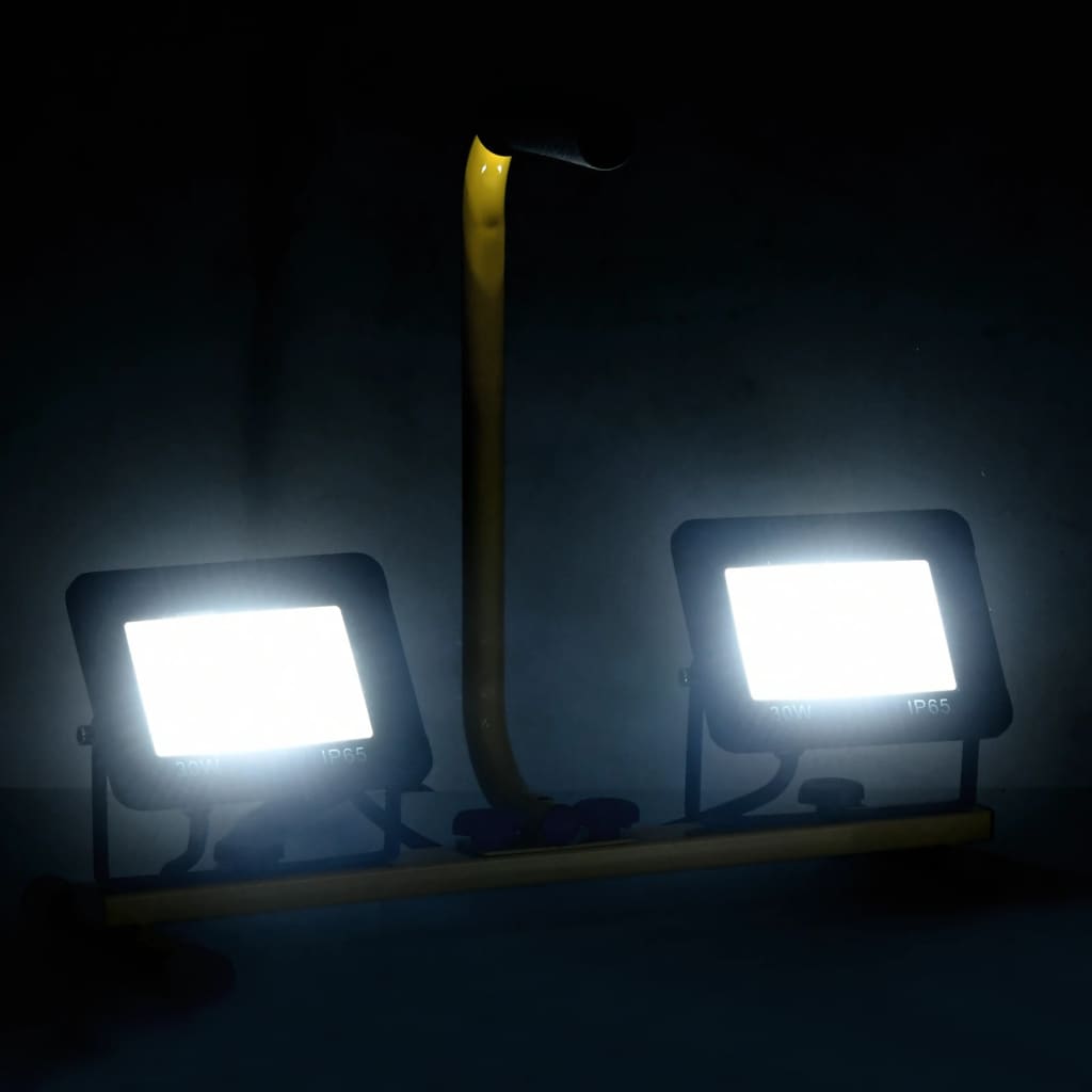 vidaXL Proiector LED cu mâner, 2x30 W, alb rece vidaXL Proiector LED cu mâner, 2x30 W, alb rece