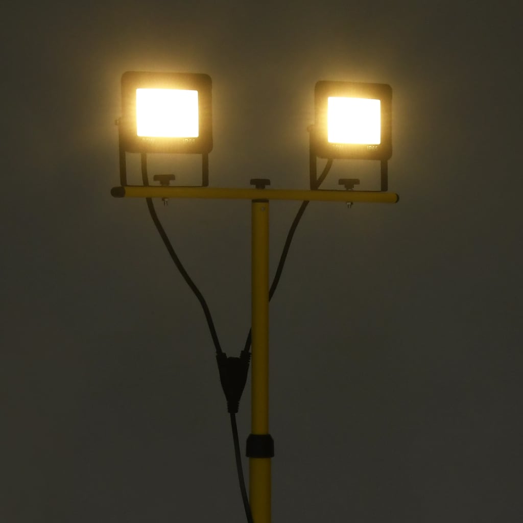 vidaXL Proiector LED cu trepied, 2x30 W, alb cald vidaXL Proiector LED cu trepied, 2x30 W, alb cald