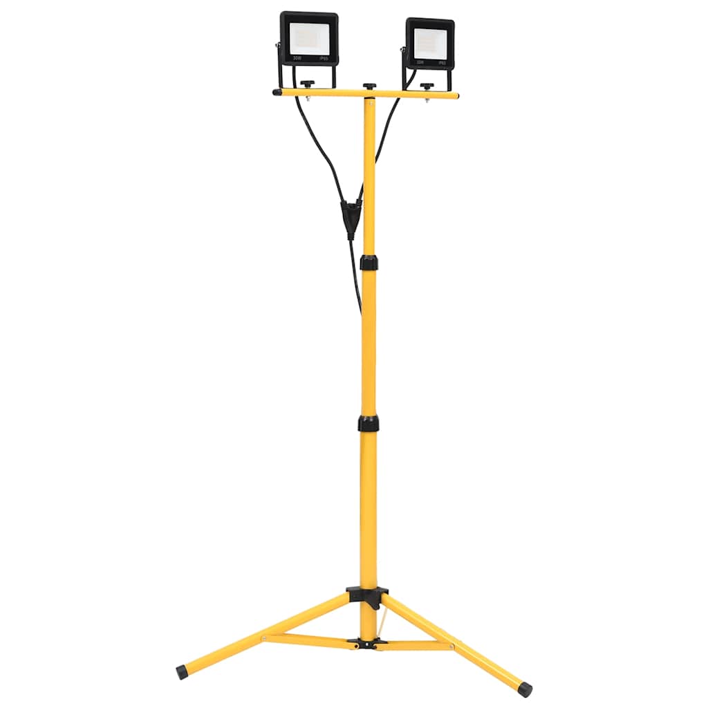 vidaXL Proiector LED cu trepied, 2x30 W, alb cald vidaXL Proiector LED cu trepied, 2x30 W, alb cald