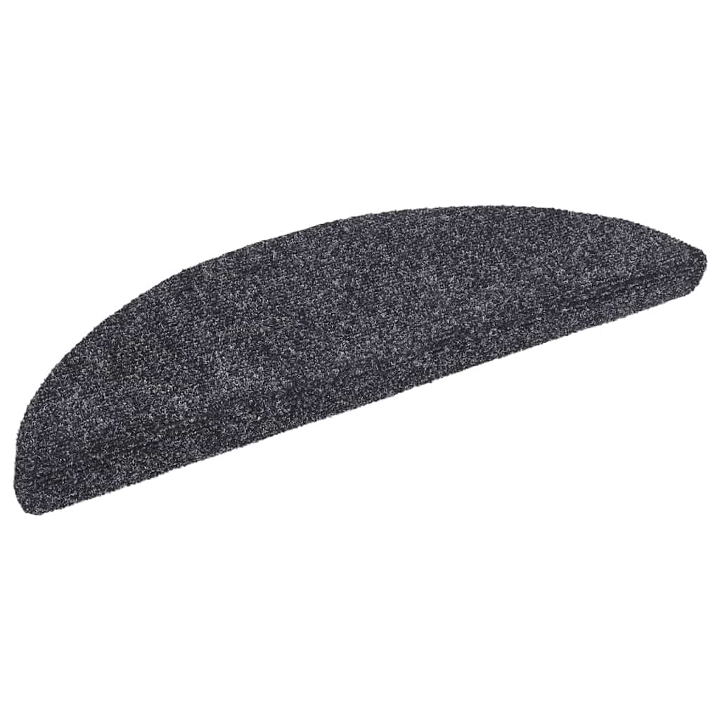 vidaXL Covorașe pentru scări autoadezive, 10 buc., 56x17x3 cm, gri închis, semirotunde vidaXL Covorașe pentru scări autoadezive, 10 buc., 56x17x3 cm, gri închis, semirotunde