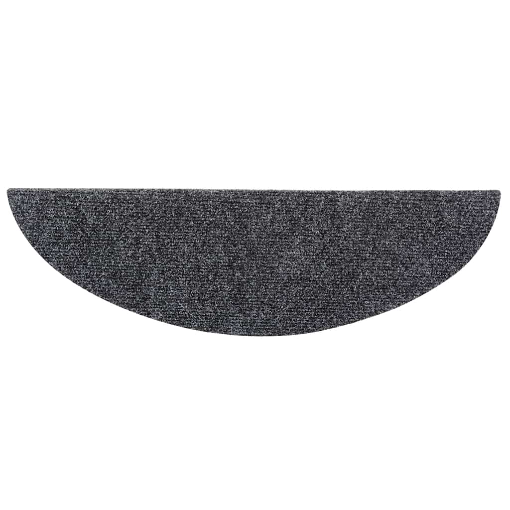 vidaXL Covorașe pentru scări autoadezive, 10 buc., 56x17x3 cm, gri închis, semirotunde vidaXL Covorașe pentru scări autoadezive, 10 buc., 56x17x3 cm, gri închis, semirotunde