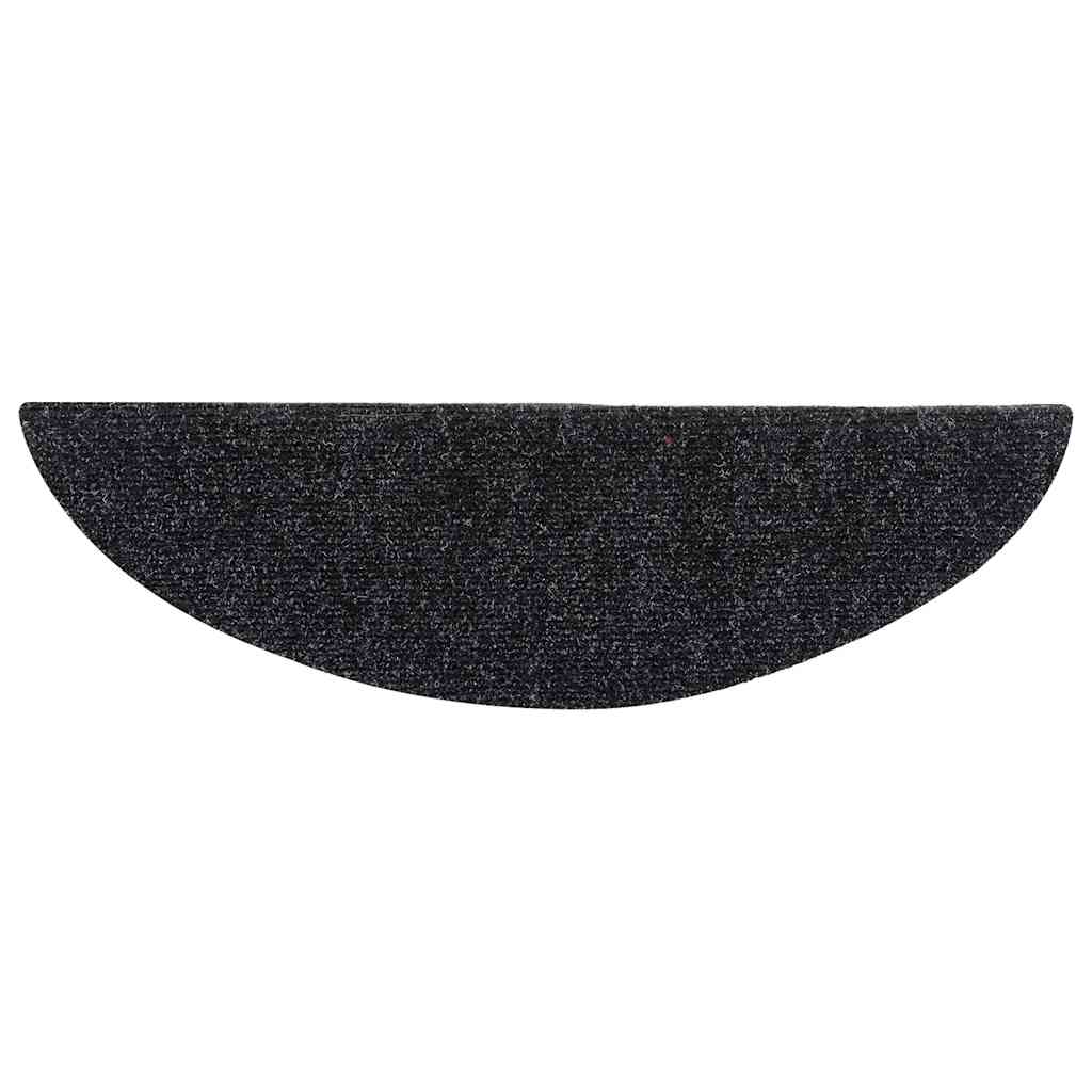 vidaXL Covorașe autoadezive pentru scări, 10 buc., 56x17x3 cm, negre, semirotunde vidaXL Covorașe autoadezive pentru scări, 10 buc., 56x17x3 cm, negre, semirotunde